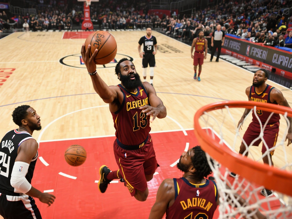 米切尔与哈登对飙得分 骑士主场力克快船 在NBA赛场上,每一场比赛都充满了激情与